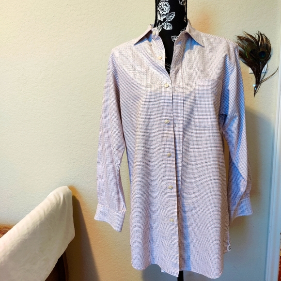 Cremieux Men's cross pattern dress shirt by (Washed) (Small) ♥️👕🤍 - Picture 1 of 16